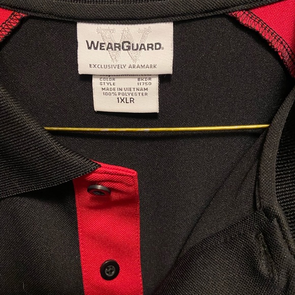 2 Aramark Wear Guard Performance Blk/Red Color block Polo Shirts both size XL - Picture 8 of 8
